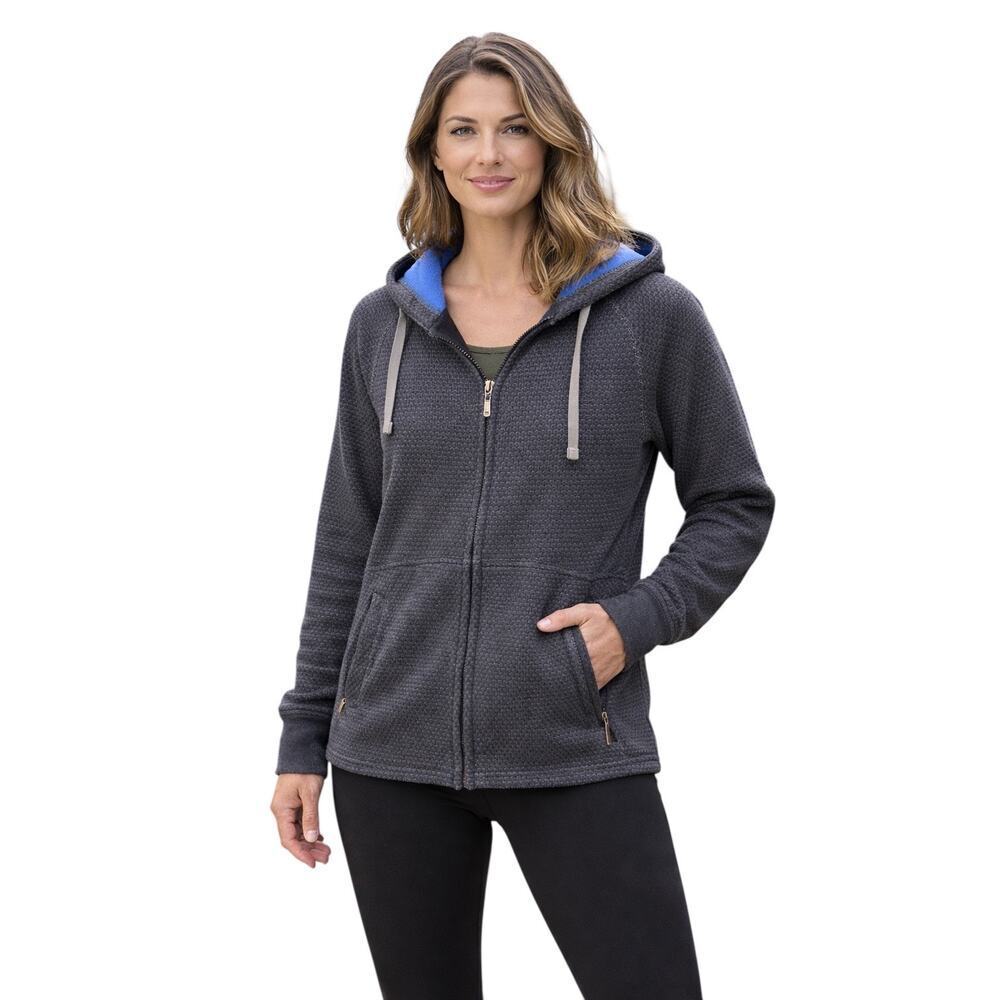 PrAna Akita Full Zip Hooded Jacket, Active, Athleisure, Hiking, GorpCore, Gray S